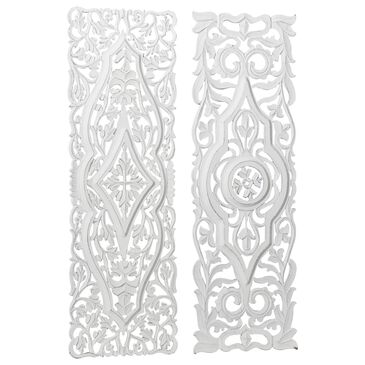 Maple and Jade 48" x 16" Farmhouse Abstract Wall Decor in White (Set of 2), , large