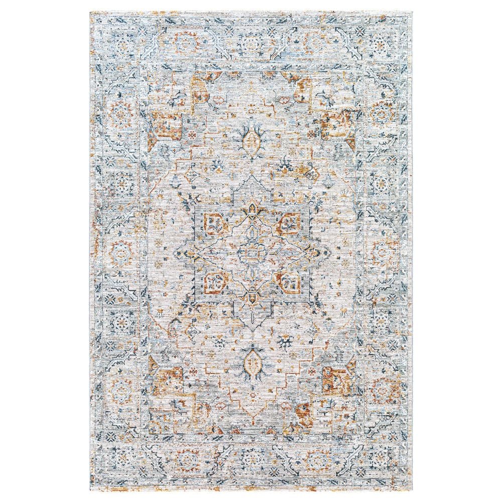 Surya Laila 2"7" x 7"3" Teal, Sage, Orange, Gray and Cream Runner, , large