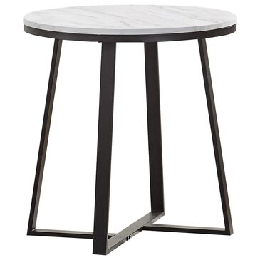 Pacific Landing Hugo Round End Table in Matte Black and White, , large