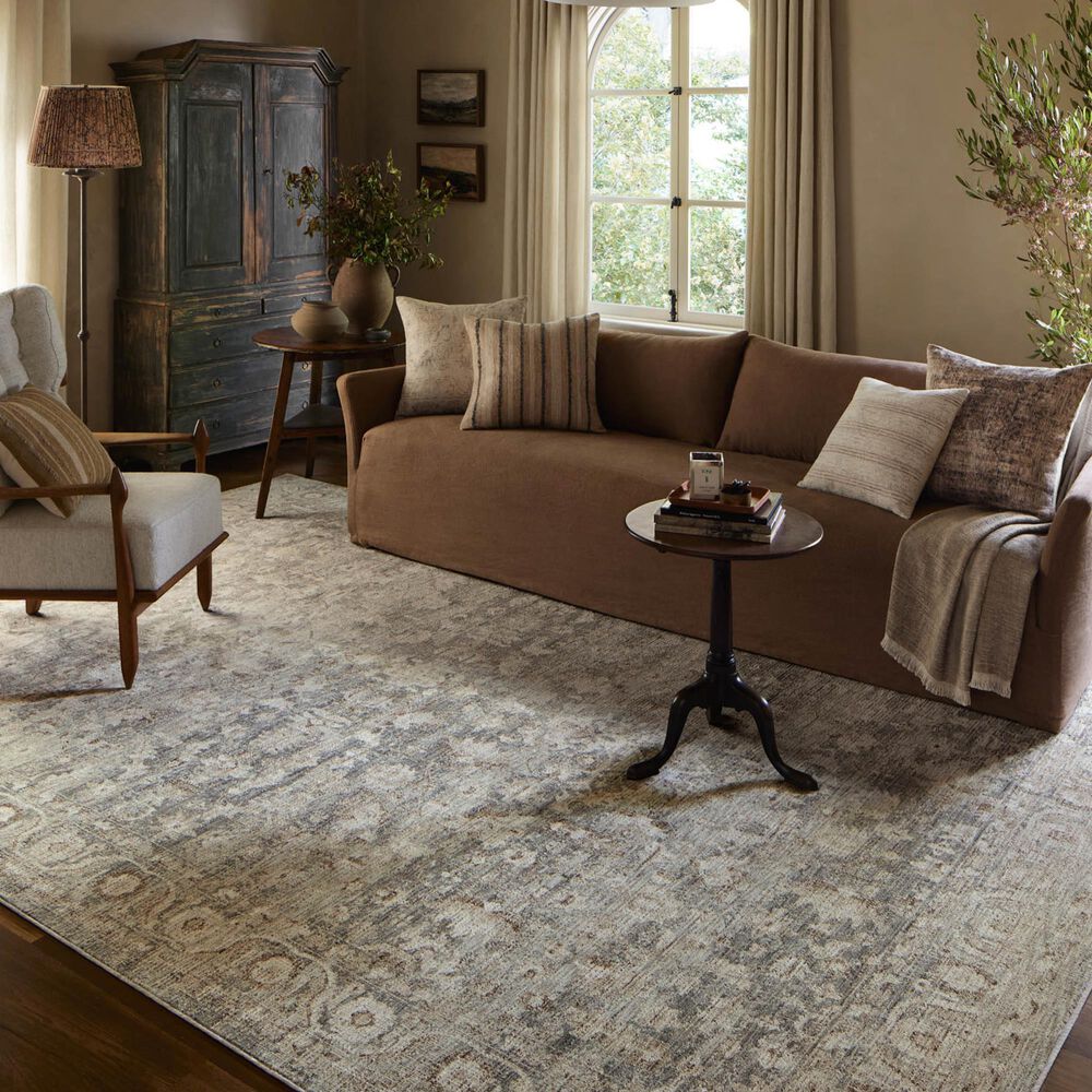 Amber Lewis x Loloi Honora 3&#39;9&quot; x 5&#39;9&quot; Slate and Beige Area Rug, , large