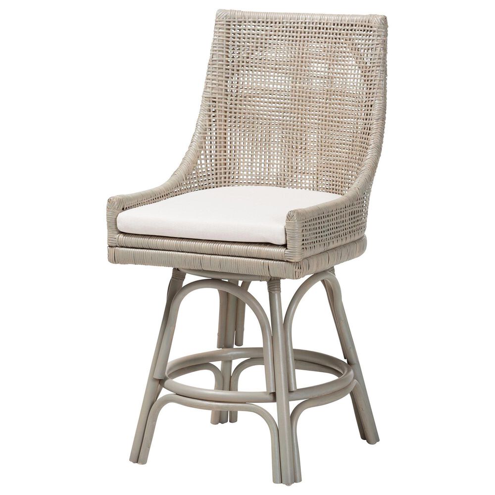 Baxton Studio Bella Swivel Counter Stool in French Grey, , large