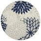 Nourison Aloha ALH05 7"10" Round Ivory and Navy Indoor/Outdoor Area Rug, , large