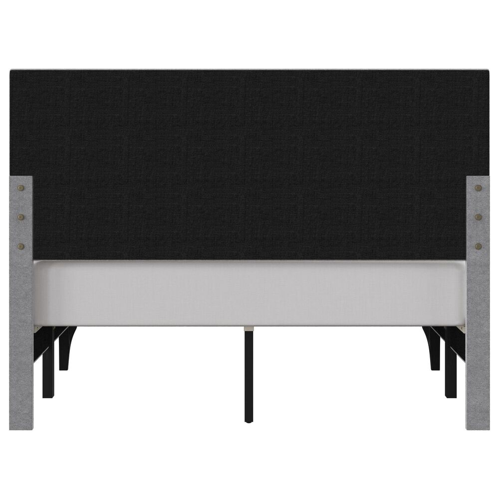 Richlands Furniture Maryhill Queen Platform Bed with Light Gray Upholstery in Black, , large