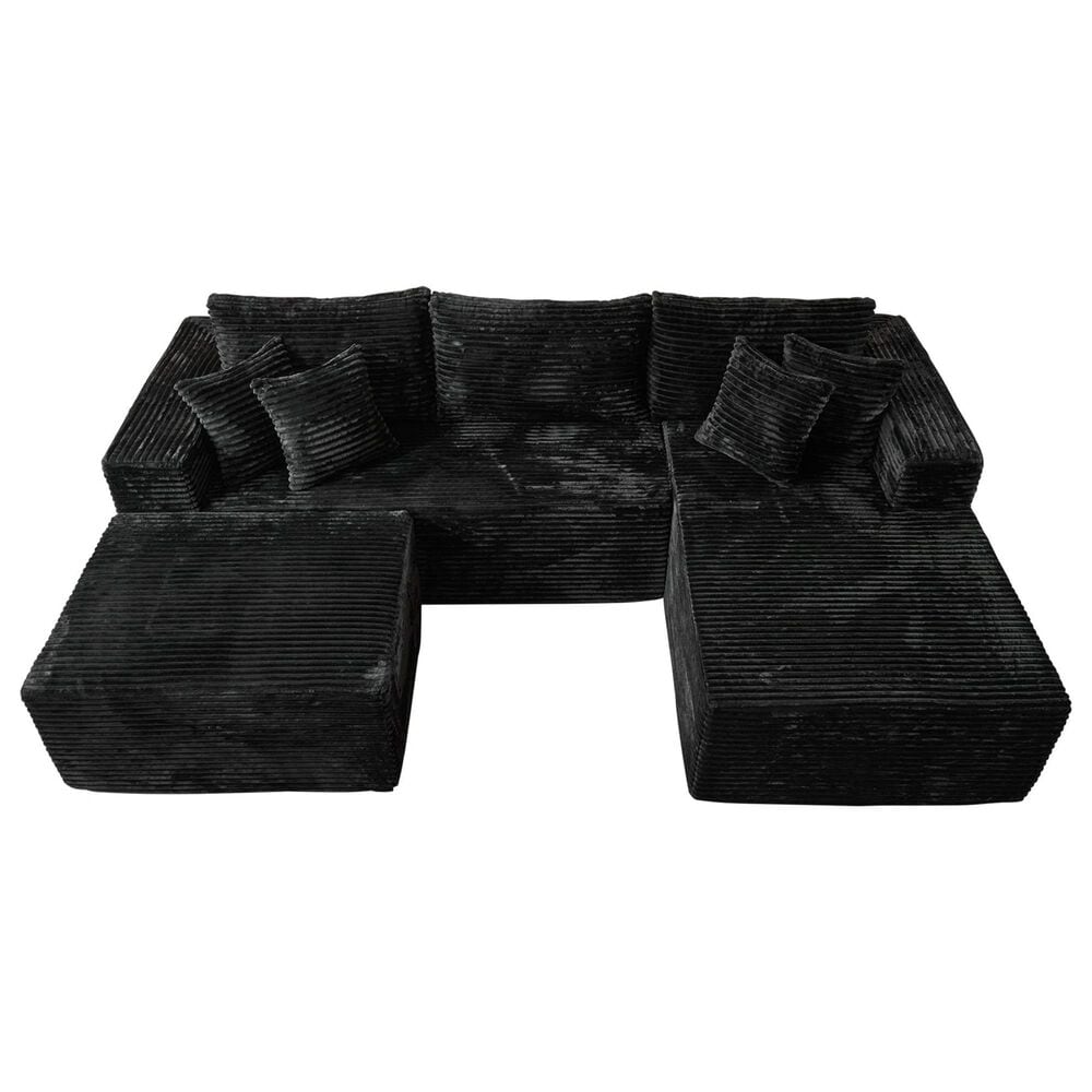 HOMLUX 108" Modular Sofa Set in Black, , large