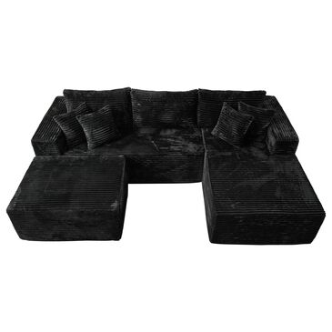 HOMLUX 108" Modular Sofa Set in Black, , large