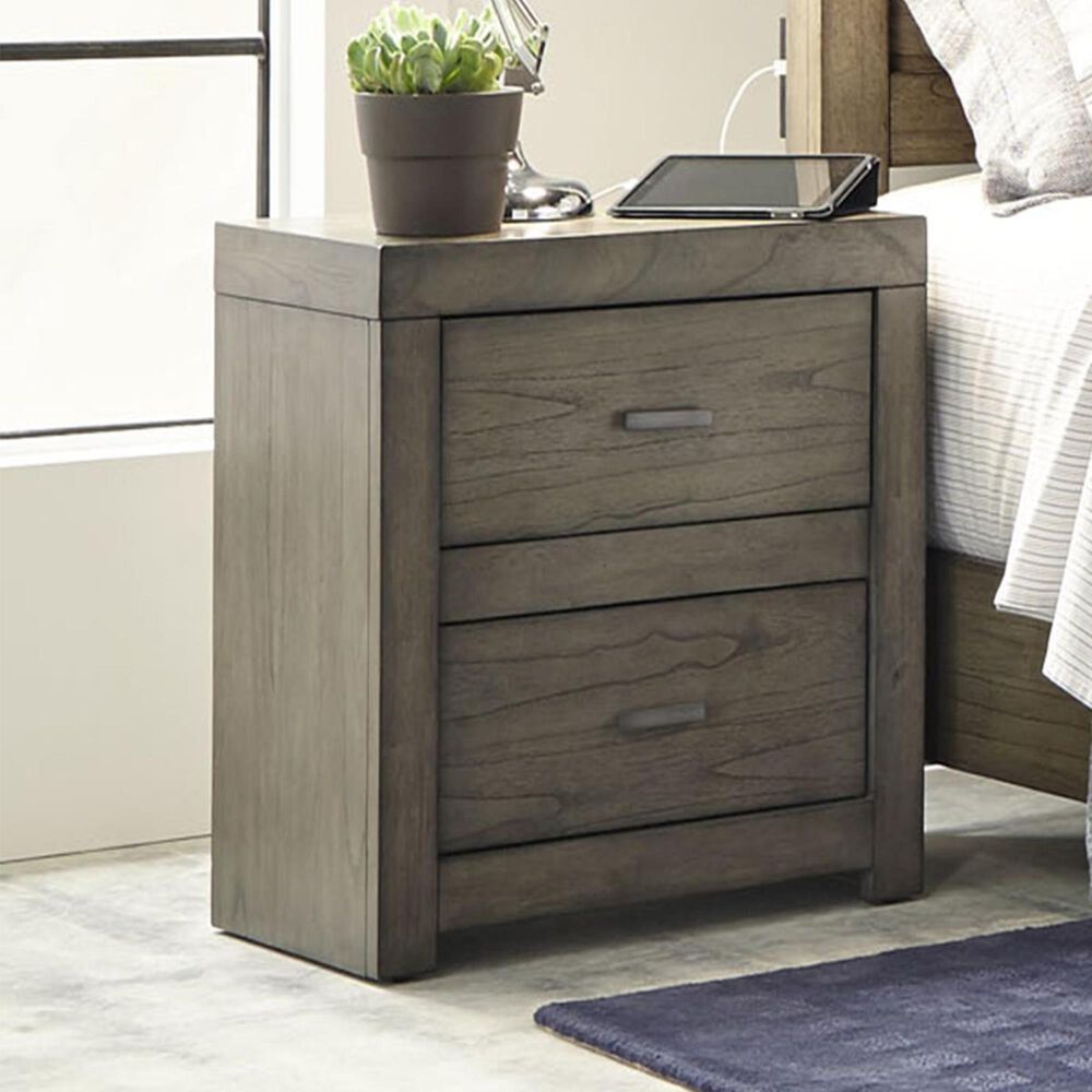 at HOME Modern Loft 2 Drawer Nightstand in Greystone, , large
