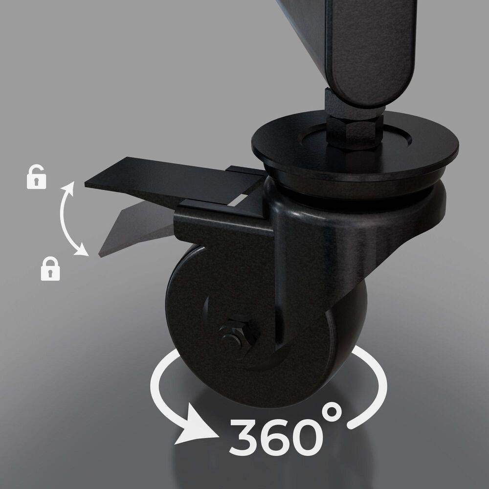 Storm Shell Indoor/Outdoor Rolling Cart with Shelf in Black, , large