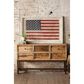 Kalalou 47.5" x 31.5" Framed American Flag in Red, White and Blue, , large