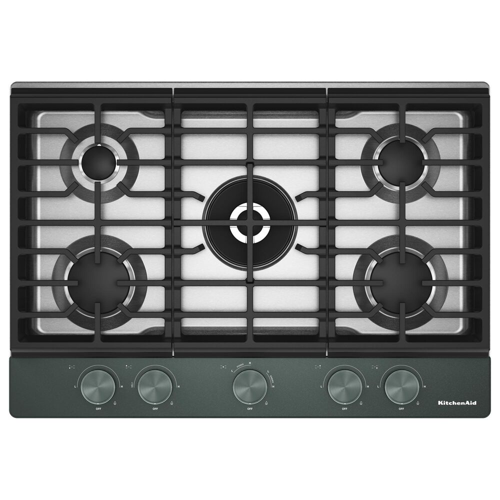 KitchenAid 30" Gas Cooktop with Aluminum Griddle and LED Backlit Knobs in Juniper, , large