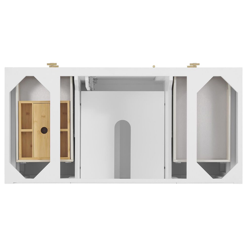 James Martin Vanities Myrrin 48" Vanity in Bright White with 3 cm Charcoal Soapstone Quartz Top, , large