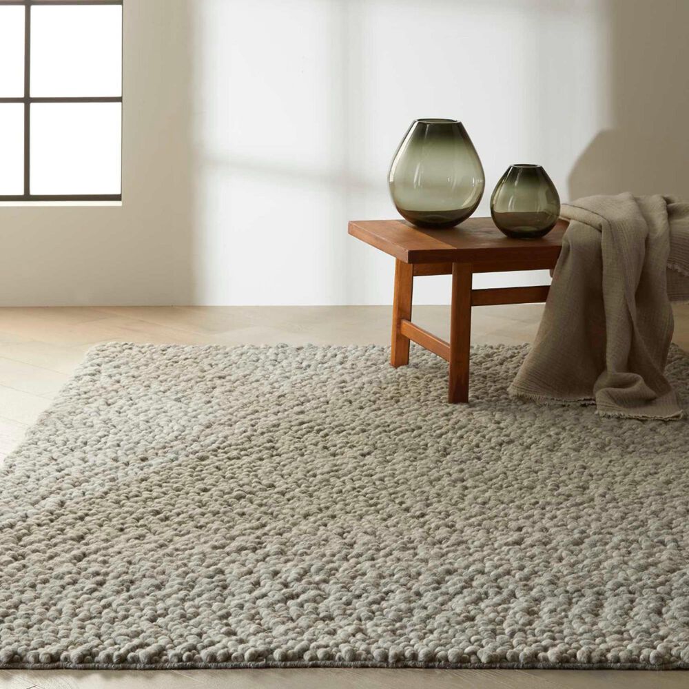 Nourison Riverstone Grey and Ivory 5&#39;3&quot; x 7&#39;5&quot; Area Rug, , large