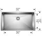 Blanco Precision 32" x 20" Super Single Bowl Kitchen Sink in Satin Polished, , large