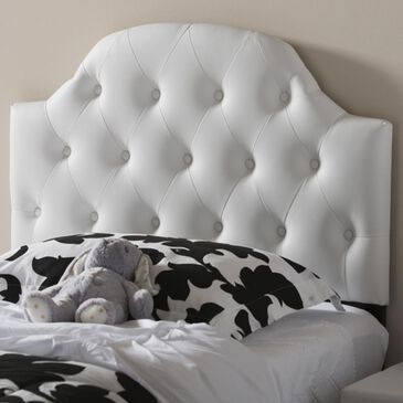 Baxton Studio Morris Upholstered Twin Headboard in White, , large