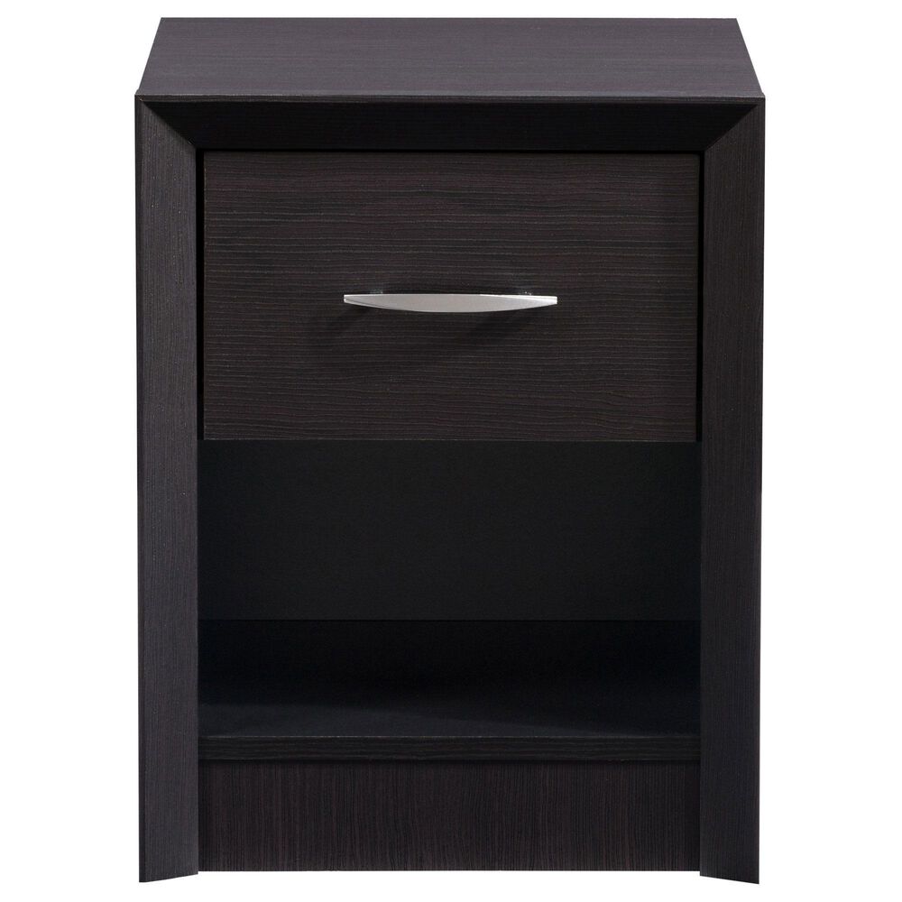 CorLiving Newport 1 Drawer Nightstand in Black Oak, , large