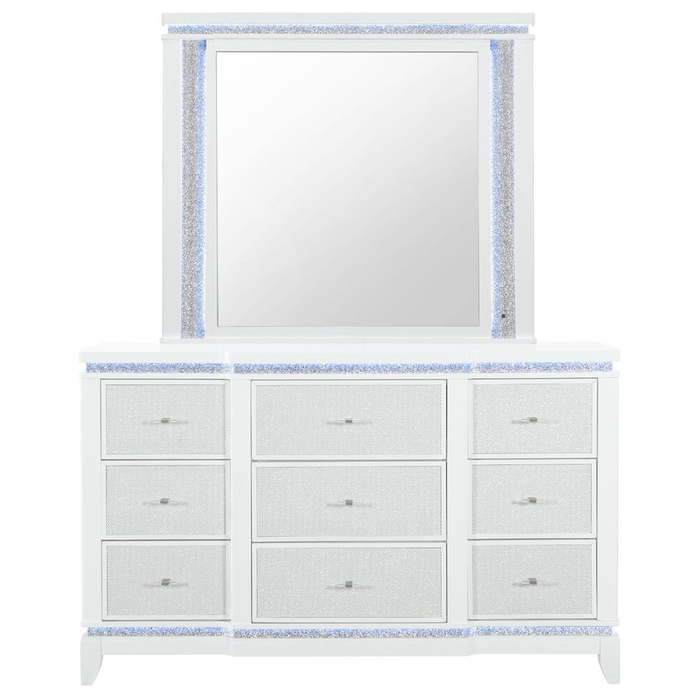 Global Furniture USA Alina 3-Piece Queen Upholstered Panel Bedroom Set in White, , large