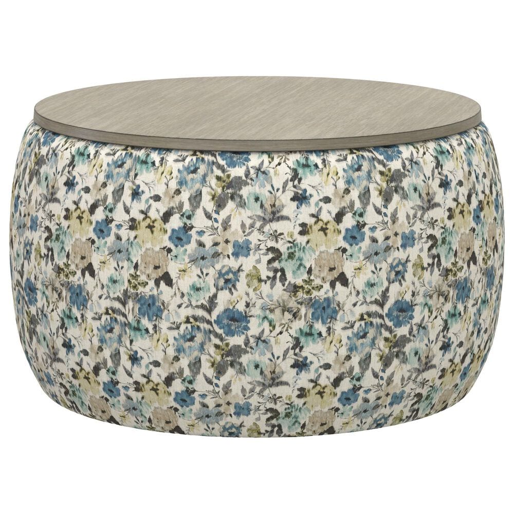 Emerald Home Furnishings Cecily Storage Ottoman in Blue Meadow, , large
