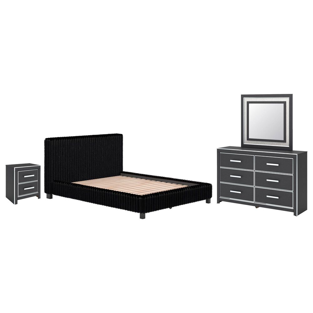 Ashley Zuraleus 4-Piece Queen Upholstered Platform Bedroom Set in Matte Black, , large