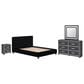 Ashley Zuraleus 4-Piece Queen Upholstered Platform Bedroom Set in Matte Black, , large