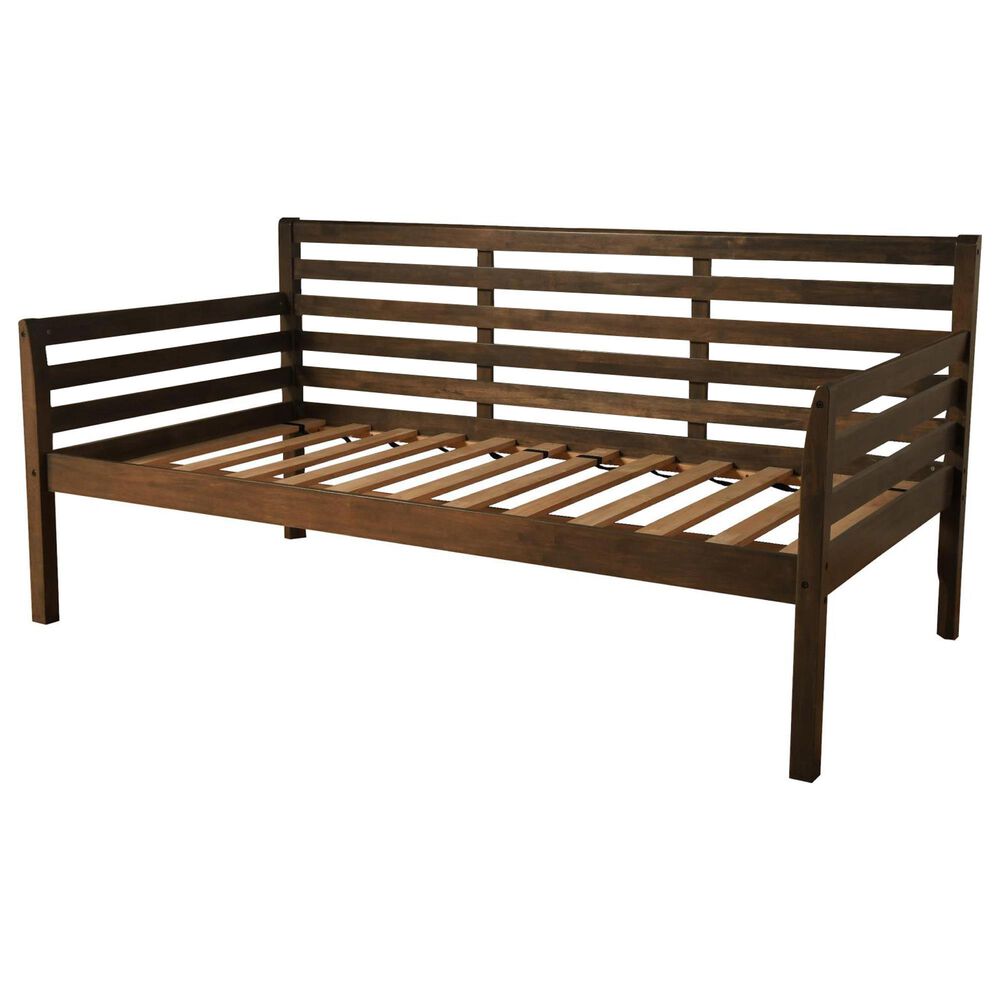 Sable Home Boho Twin Daybed with Pop Up Trundle in Rustic Walnut, , large