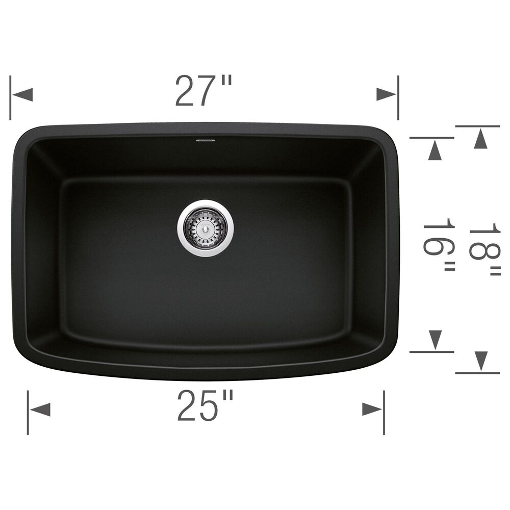 Blanco Valea 27&quot; Single Sink in Coal Black, , large