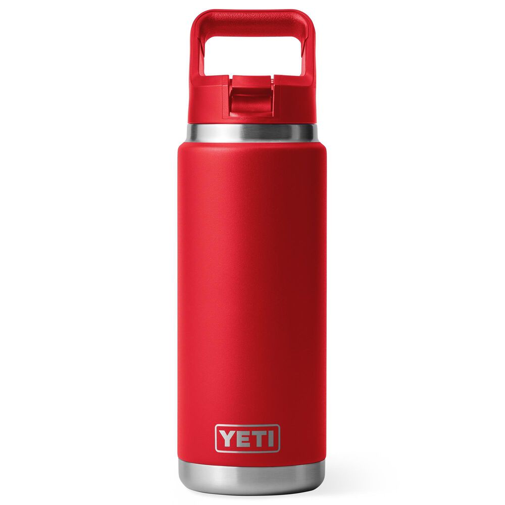 YETI Rambler 26 Oz Water Bottle with Straw Cap in Rescue Red, , large