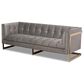 Baxton Studio Ambra Stationary Sofa in Grey Velvet, , large