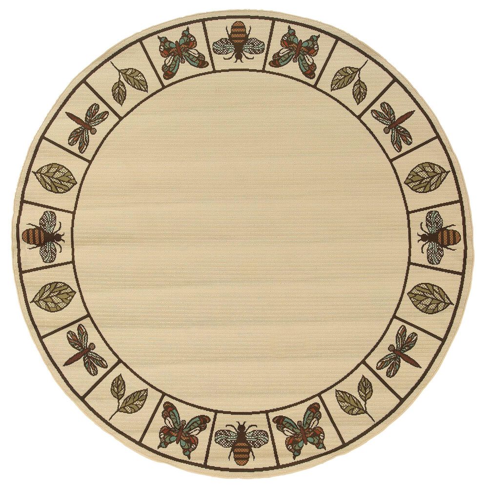 Oriental Weavers Montego 2266W 7&#39;10&quot; Round Ivory Area Rug, , large