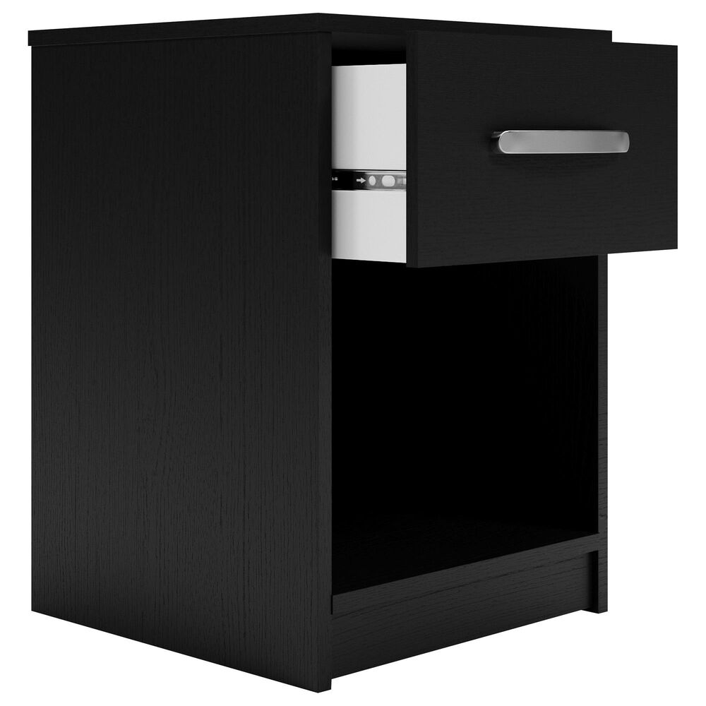 Ashley Finch 1-Drawer Nightstand in Matte Black, , large