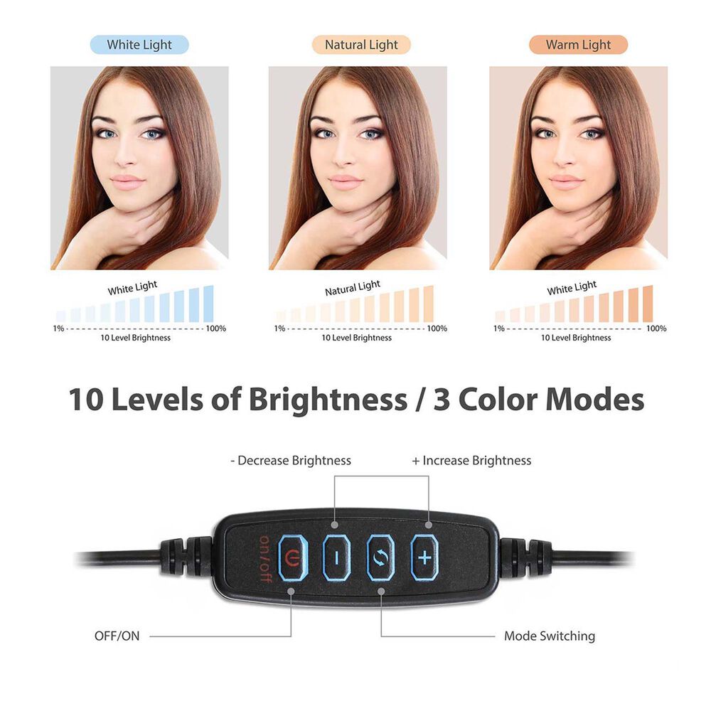 Bower 8&quot; Ring Light Studio Kit with 51&quot; Extendable Tripod, , large