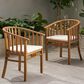 Hearth and Haven Outdoor Dining Chair with Cream Cushion in Teak (Set of 2), , large