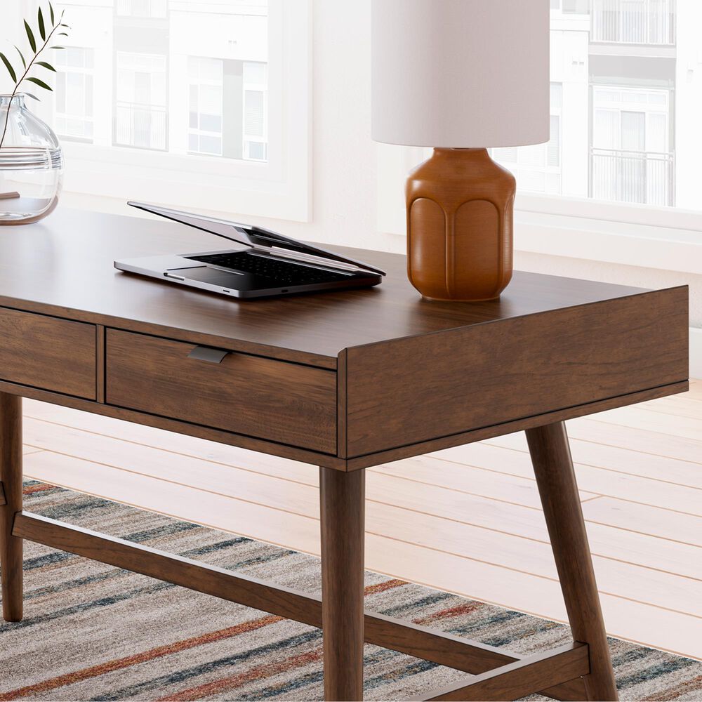 Ashley Lyncott 2-Piece Desk and Bookcase Set in Brown, , large
