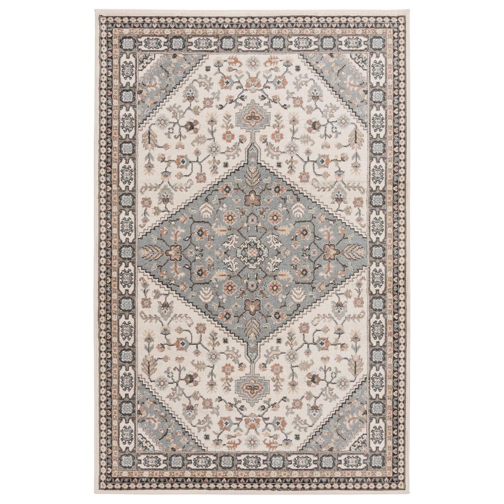 Central Oriental Heirloom Elowen Sky Blue and Champagne 7"10" x 9"10" Area Rug, , large