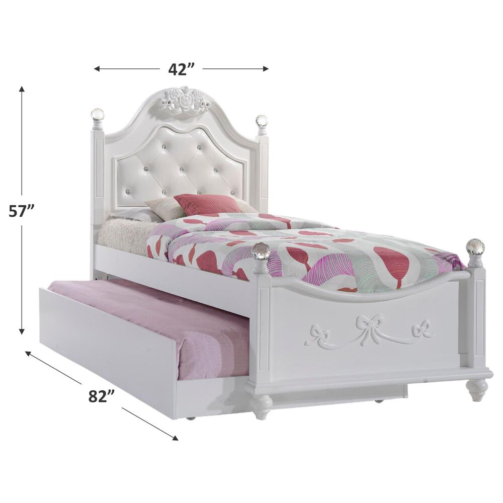 Mayberry Hill Alana Twin Upholstered Bed with Storage Trundle in White Lacquer, , large