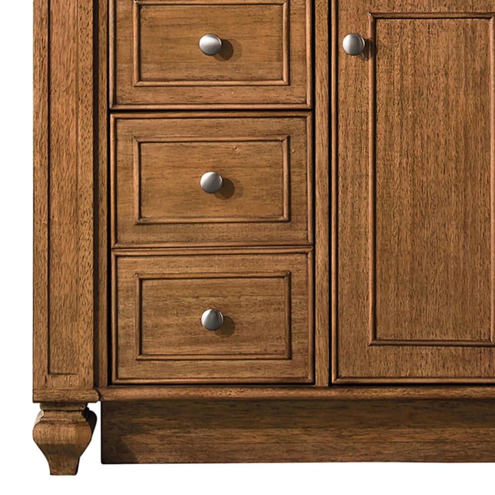James Martin Vanities Bristol 30&quot; Single Bathroom Vanity in Saddle Brown with 3 cm Parisien Bleu Quartz Top and Rectangular Sink, , large