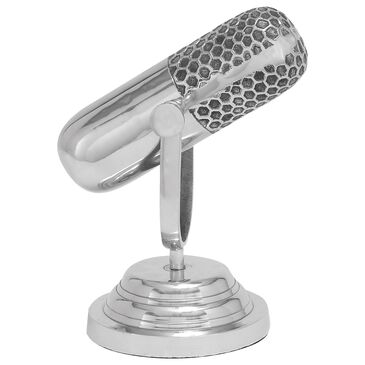 Maple and Jade 9" Microphone Sculpture in Silver, , large