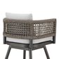 Blue River Alegria Patio Swivel Counter Height Bar Stool with Light Gray Cushion in Black, , large