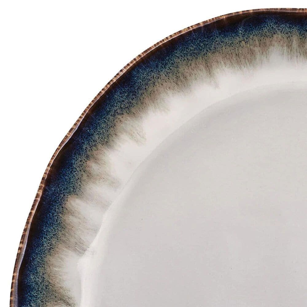 Lifetime Brands Cole 12-Piece Dinnerware Set in Cream, Brown and Blue, , large