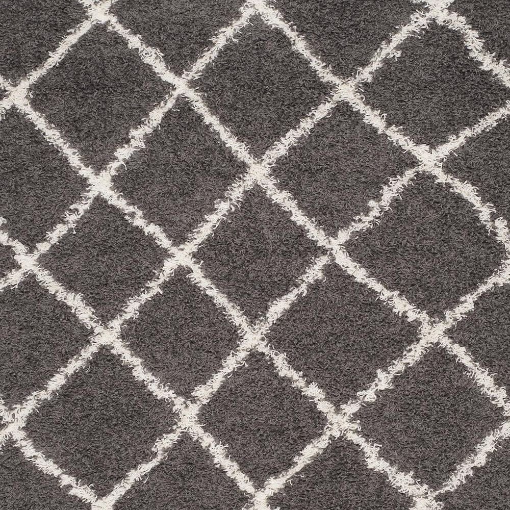 Safavieh Dallas Shag SGD258A-6R 6&#39; x 6&#39;  Dark Grey/Ivory Round Rug, , large