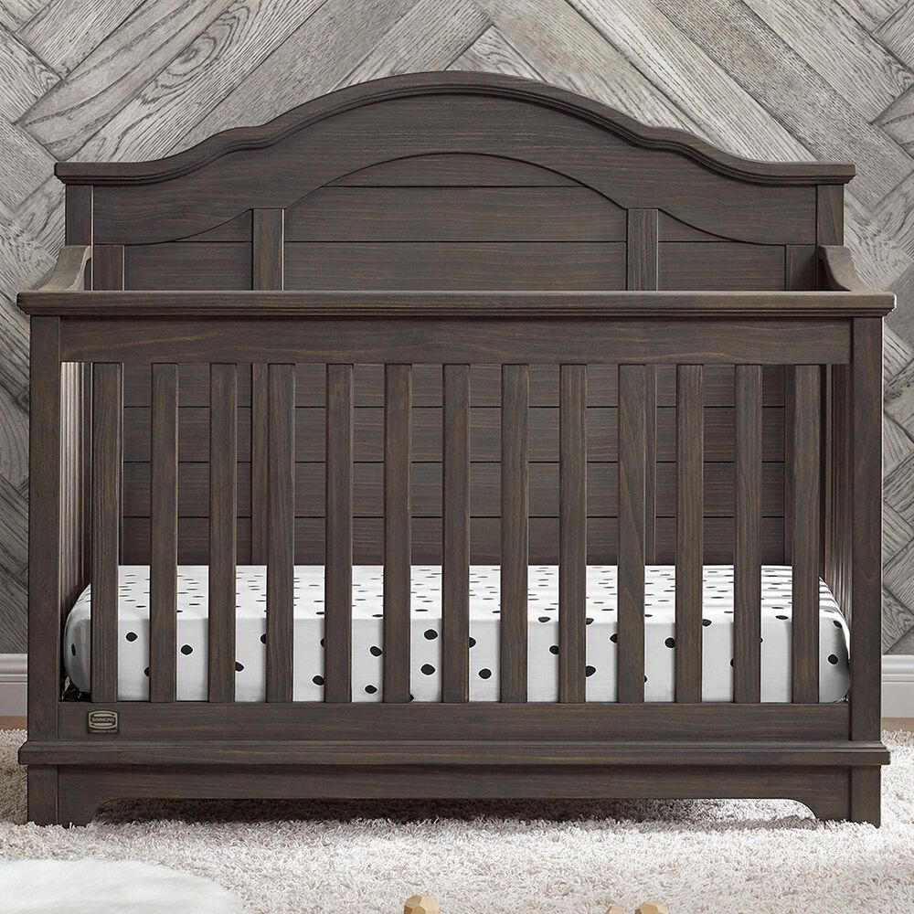 Delta Children Asher 6-In-1 Convertible Crib in Rustic Grey, , large