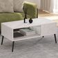 HOMLUX 2-Tier Mid-Century Modern Coffee Table in White, , large