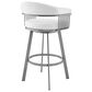 Blue River Bronson 26" Swivel Counter Stool in White/Silver, , large