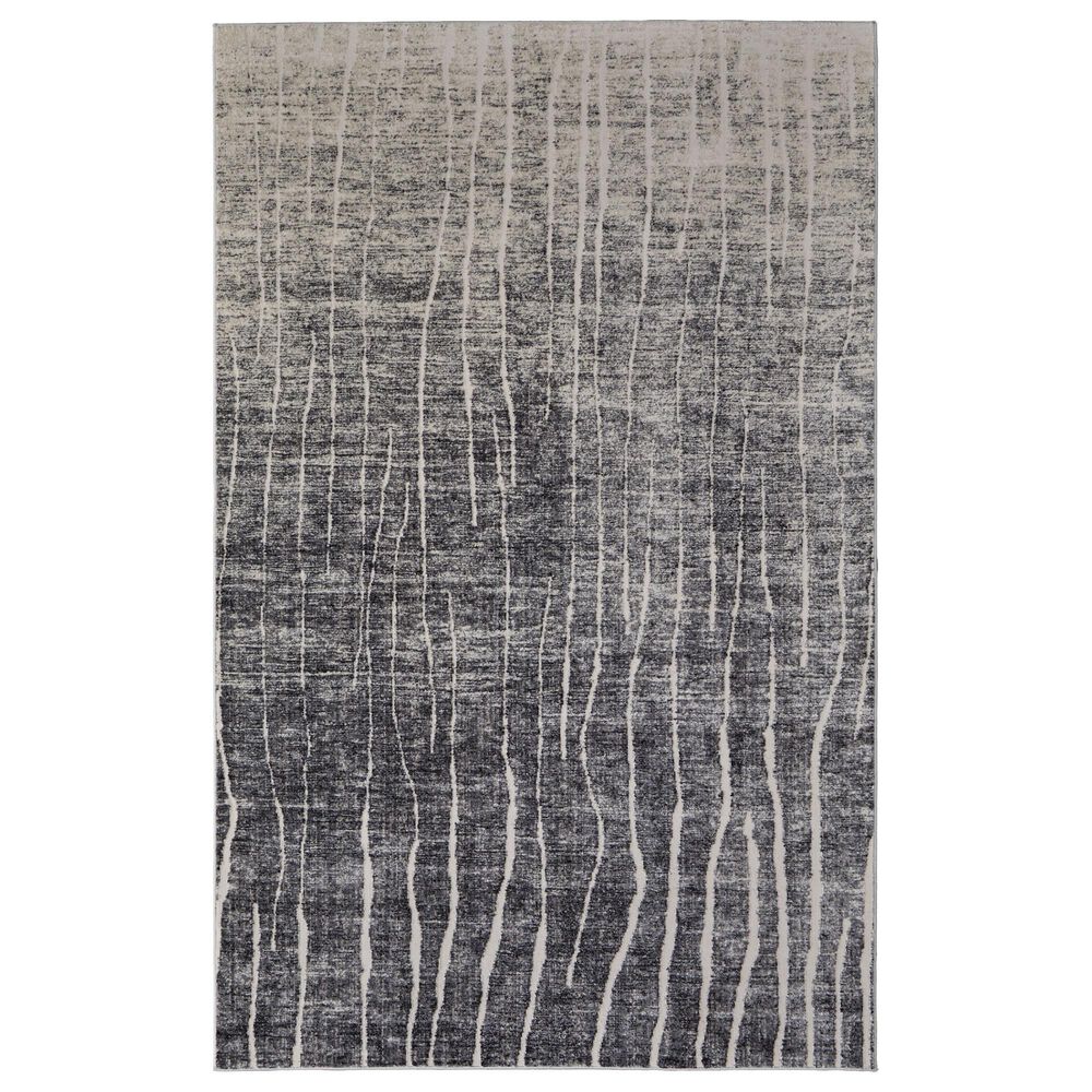 Feizy Kano 2"7" x 8" Black, Gray and Ivory Runner, , large