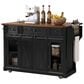 HOMLUX 58" Kitchen Island with Drop Leaf in Black and Brown, , large
