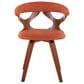 LumiSource Gardenia Swivel Arm Chair with Orange Upholstered in Walnut, , large