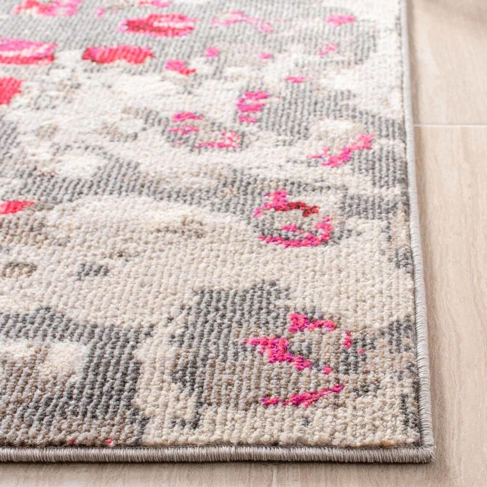 Safavieh Madison MAD425R 5&#39;3&quot; x 7&#39;6&quot; Grey and Red Area Rug, , large