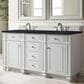 James Martin Vanities Bristol 60" Double Bathroom Vanity in Bright White with 3 cm Charcoal Soapstone Quartz Top and Rectangular Sinks, , large
