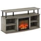 HOMLUX 47" TV Stand with Electric Fireplace in French Oak Grey and Black, , large