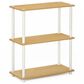 HOMLUX 3-Tier Compact Open Storage Bookshelf in Beech and White, , large