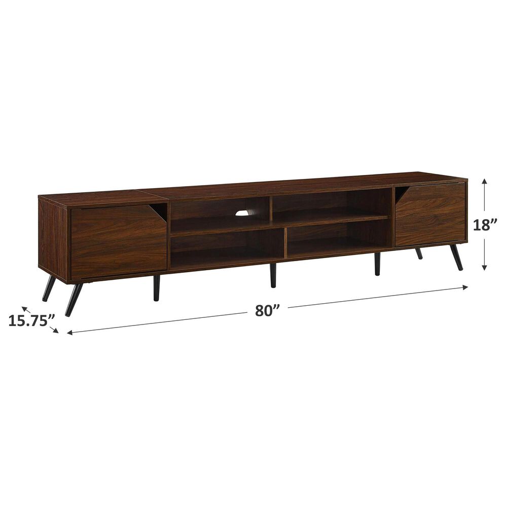 Walker Edison Angular 80&quot; TV Stand in Dark Walnut, , large