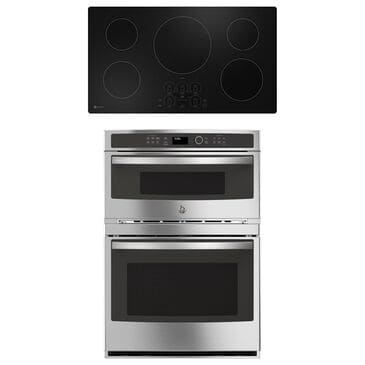 GE Profile 2-Piece Kitchen Package with Stainless Steel 30" Combination Double Wall Oven and Black 36" Induction Cooktop, , large